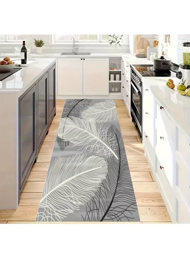 سجادة طويلة للممرات الداخلي  و الخارجي مستطيلة سمك 0.25 سم ضهر دوتس مانع الانزلاق سهلة التنظيف مثالية لغرفة المعيشة وغرفة الطعام والممرات غرف مشاية - Image 2